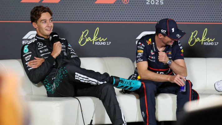 George Russell Max Verstappen Formula 1 F1 Azerbaijan Grand Prix PlanetF1
