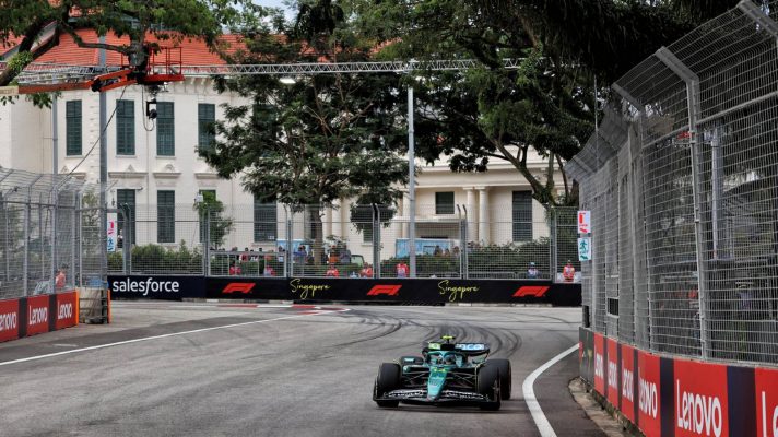 Fernando Alonso, Aston Martin, 2025 Singapore Grand Prix.