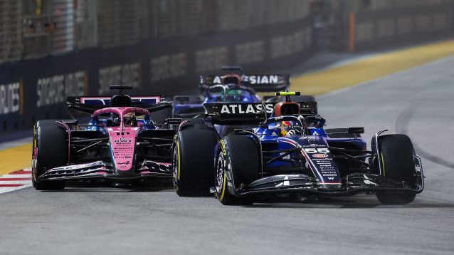 Carlos Sainz in action in Singapore