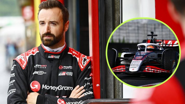 James Hinchcliffe at Haas' Mugello test in 2025.