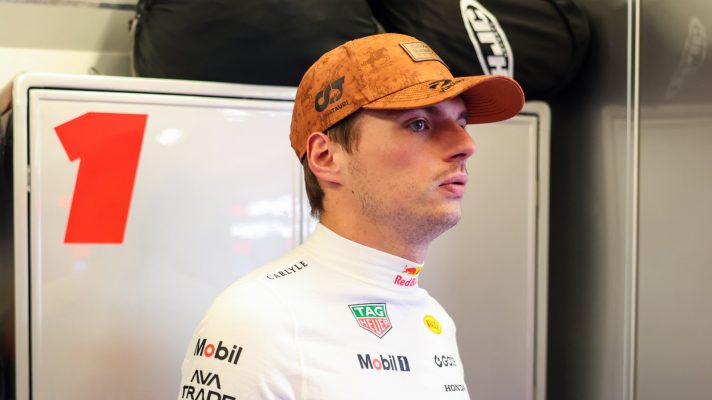 Max Verstappen in the Red Bull garage