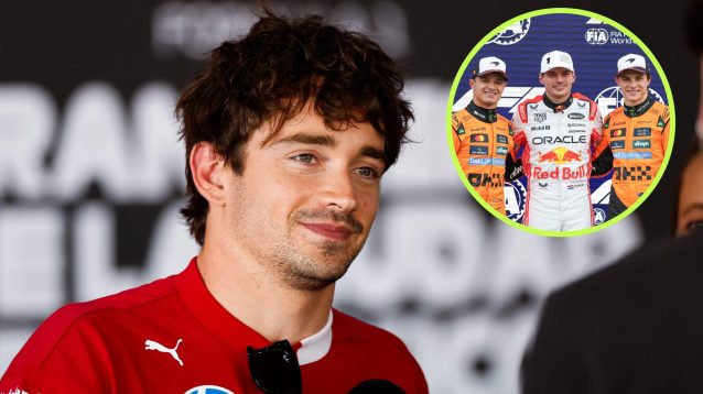 Charles Leclerc alongside Lando Norris, Oscar Piastri and Max Verstappen