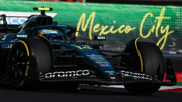 Fernando Alonso in action in Mexico City GP