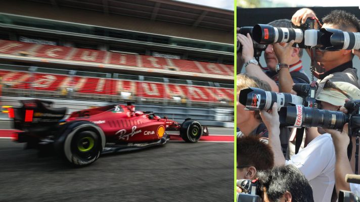 Ferrari's Charles Leclerc at the 2022 Barcelona test.