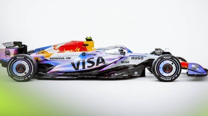 Racing Bulls' livery for the 2025 Las Vegas Grand Prix.