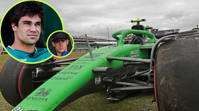 Lance Stroll, Franco Colapinto and Gabriel Bortoleto's crashed Sauber
