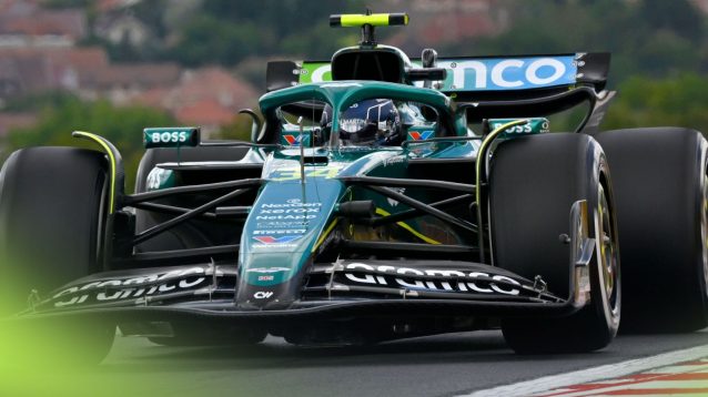 Felipe Drugovich driving the Aston Martin AMR25 at the 2025 Hungarian Grand Prix
