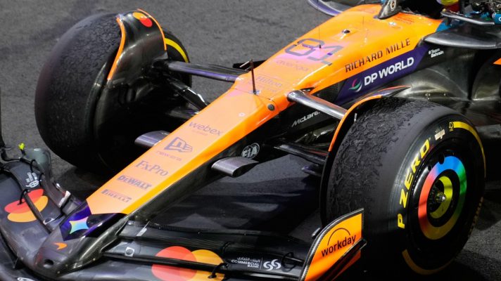 Oscar Piastri's car after the sprint race in Qatar