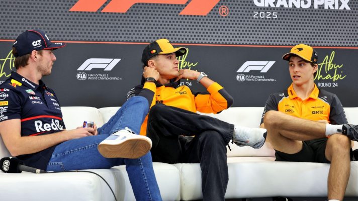 Max Verstappen, Lando Norris and Oscar Piastri
