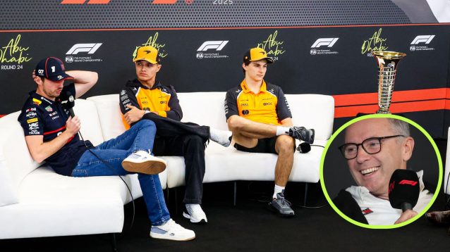 F1 2025 title trio and Stefano Domenicali