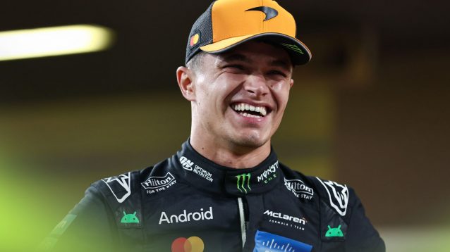 Lando Norris, McLaren, all smiles at the 2025 Abu Dhabi Grand Prix