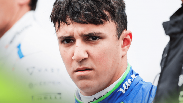 Isack Hadjar scowls on the grid at Suzuka
