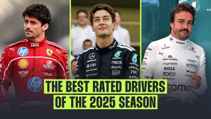 Charles Leclerc, George Russell and Fernando Alonso