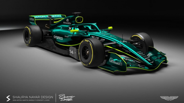 An artist's impression of the unreleased Aston Martin AMR26 car
