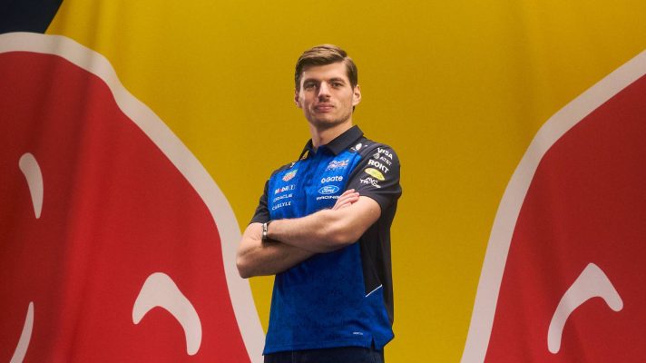 Max Verstappen at the launch of the Red Bull RB22.