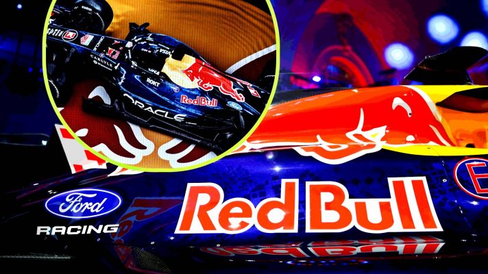 Red Bull and Ford logos on the new RB22 livery.