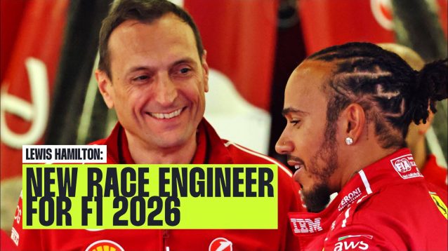 Ferrari's Lewis Hamilton with former race engineer Riccardo Adami.