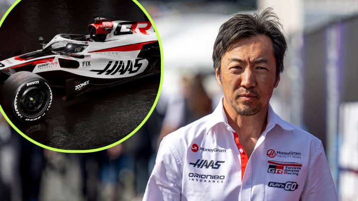 Haas' Ayao Komatsu, pictured with the 2026 Haas VF-26.