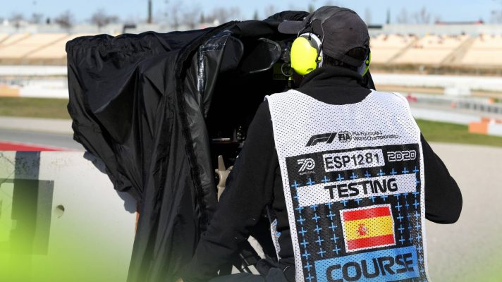 A cameraman during F1 pre-season testing.