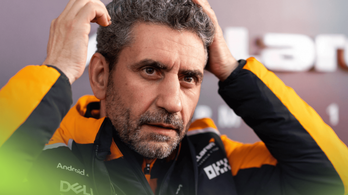 Andrea Stella holds his hands to his head