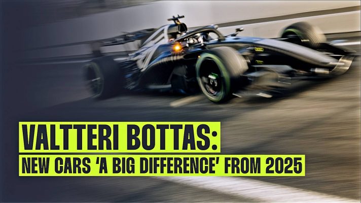 Cadillac's Valtteri Bottas on track during F1 testing in Barcelona.