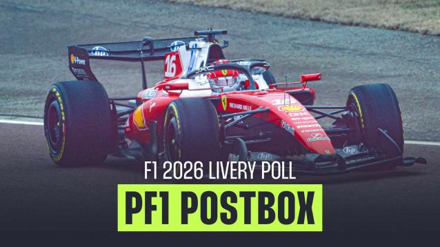 PlanetF1 Postbox of F1 2026 livery poll results with Ferrari winning.