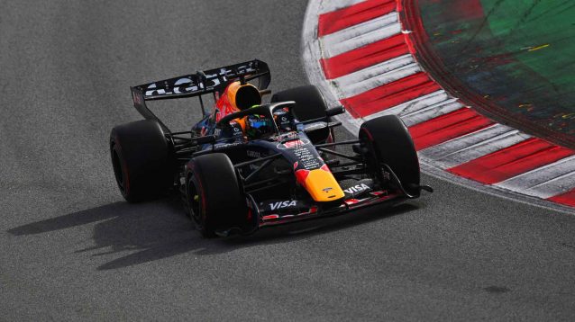 Isack Hadjar tests for Red Bull in Barcelona.