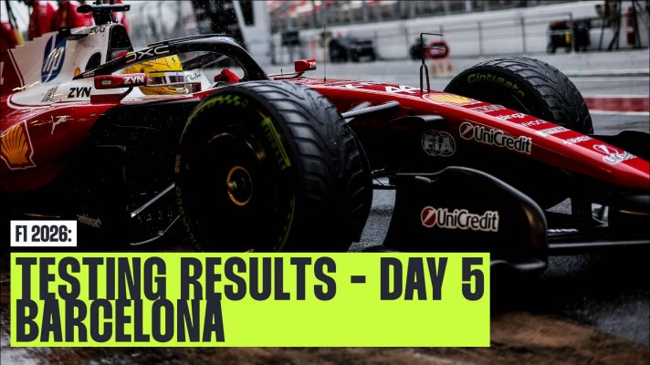 Ferrari's Lewis Hamilton during testing in Barcelona, 2026.