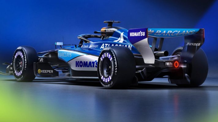 A render of the Williams FW48 car against a blue background