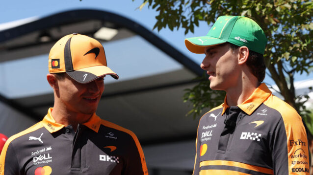 Lando Norris and Oscar Piastri smiling