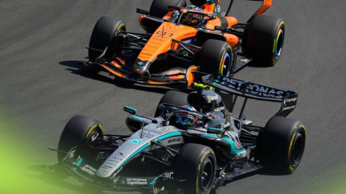 Mercedes in battle with McLaren at the 2026 Chinese Grand Prix.