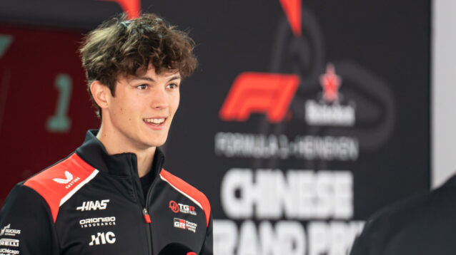 Oliver Bearman is interviewed in Shanghai