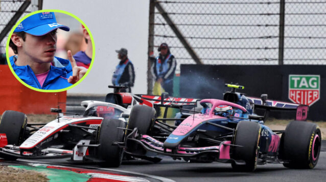 Esteban Ocon and Franco Colapinto collide in Shanghai