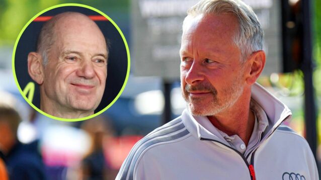 Audi's Jonathan Wheatley, pictured alongside Adrian Newey.