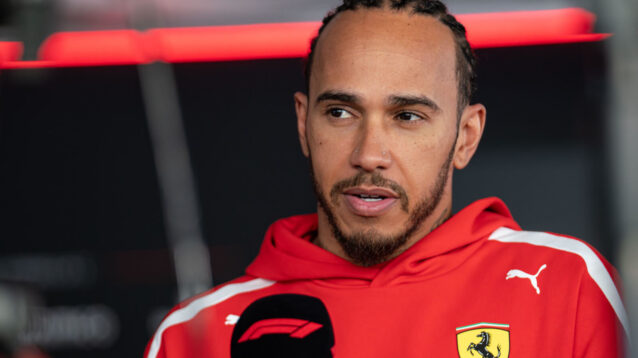 Lewis Hamilton is interviewed