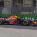 Verstappen in the barriers in Baku