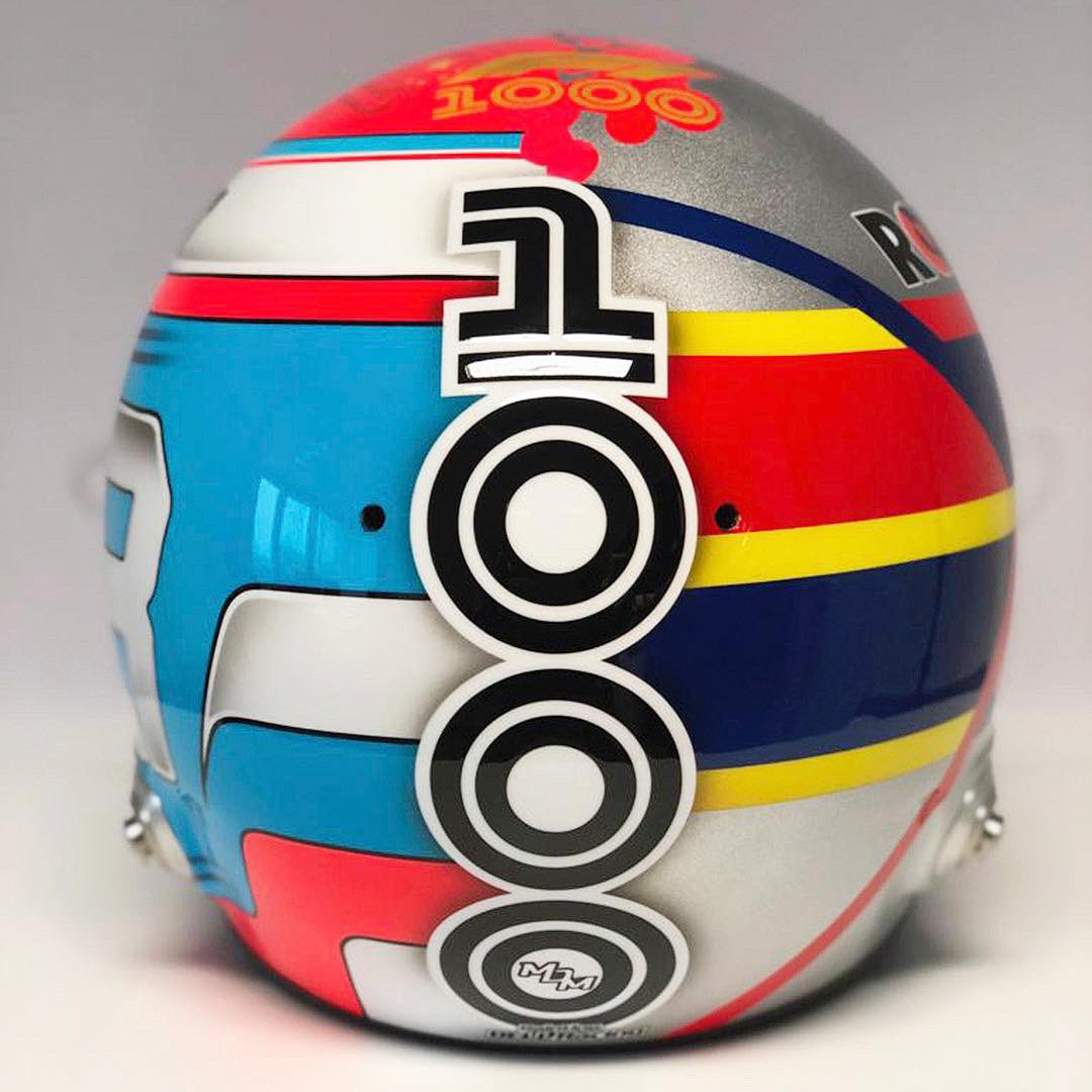 George Russell 1000th race helmet