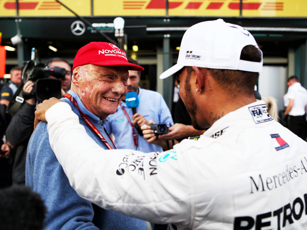 Lewis Hamilton says he still looks back through old messages between himself and Niki Lauda.