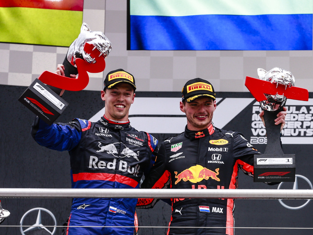 Daniil-Kvyat-and-Max-Verstappen-Germany-podium-PA