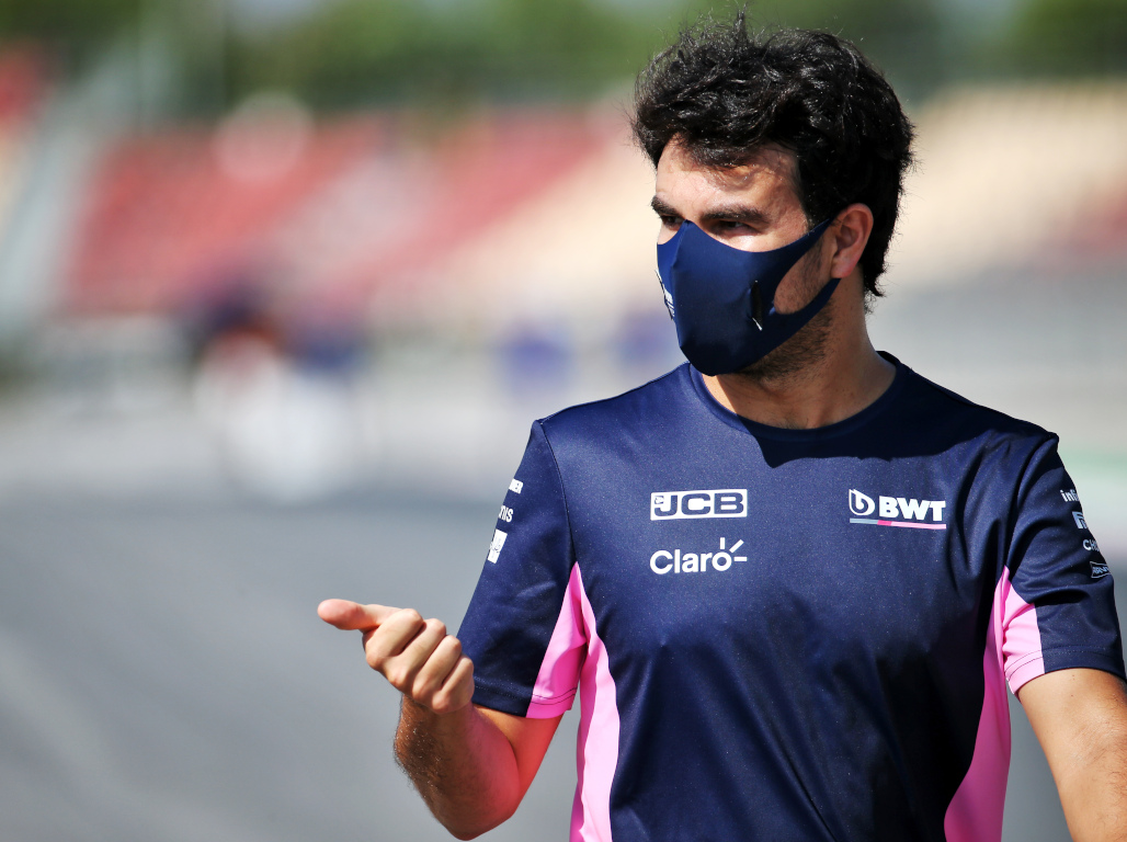 Sergio Perez track walk mask