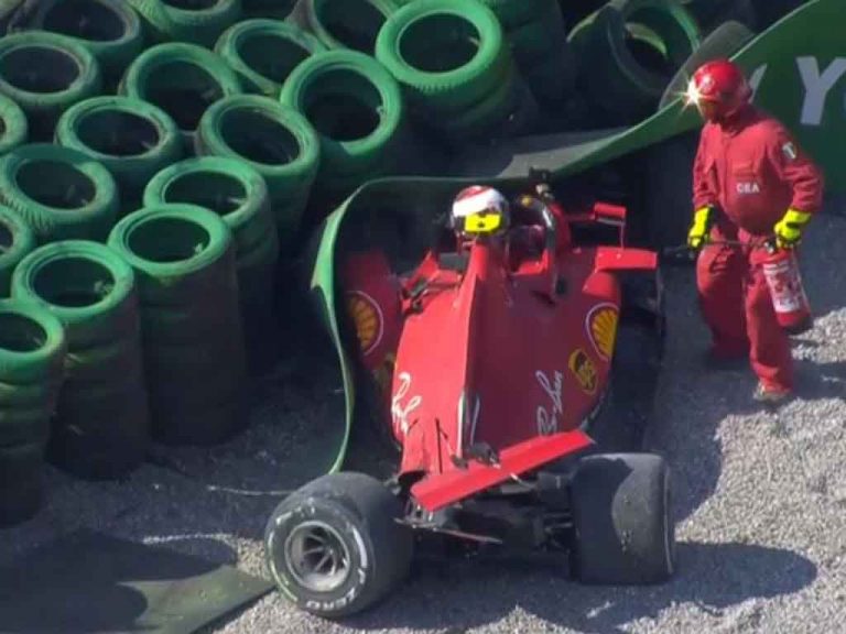 Huge Charles Leclerc crash red flags Italian Grand Prix