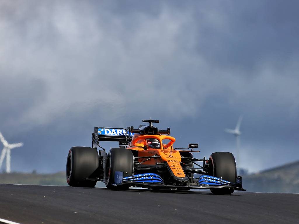 Carlos Sainz in his McLaren during FP1 for the Portuguese Grand Prix