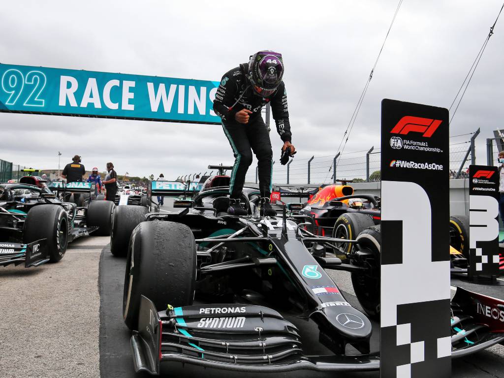 Lewis Hamilton after winning the Portuguese Grand Prix