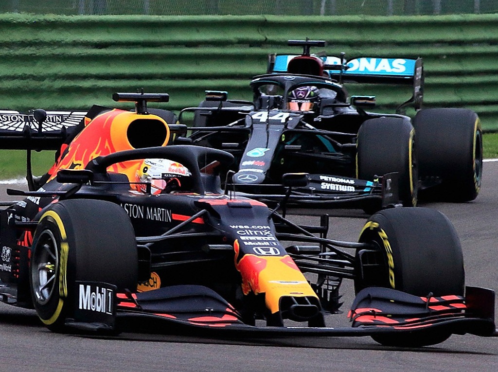 Max Verstappen and Lewis Hamilton