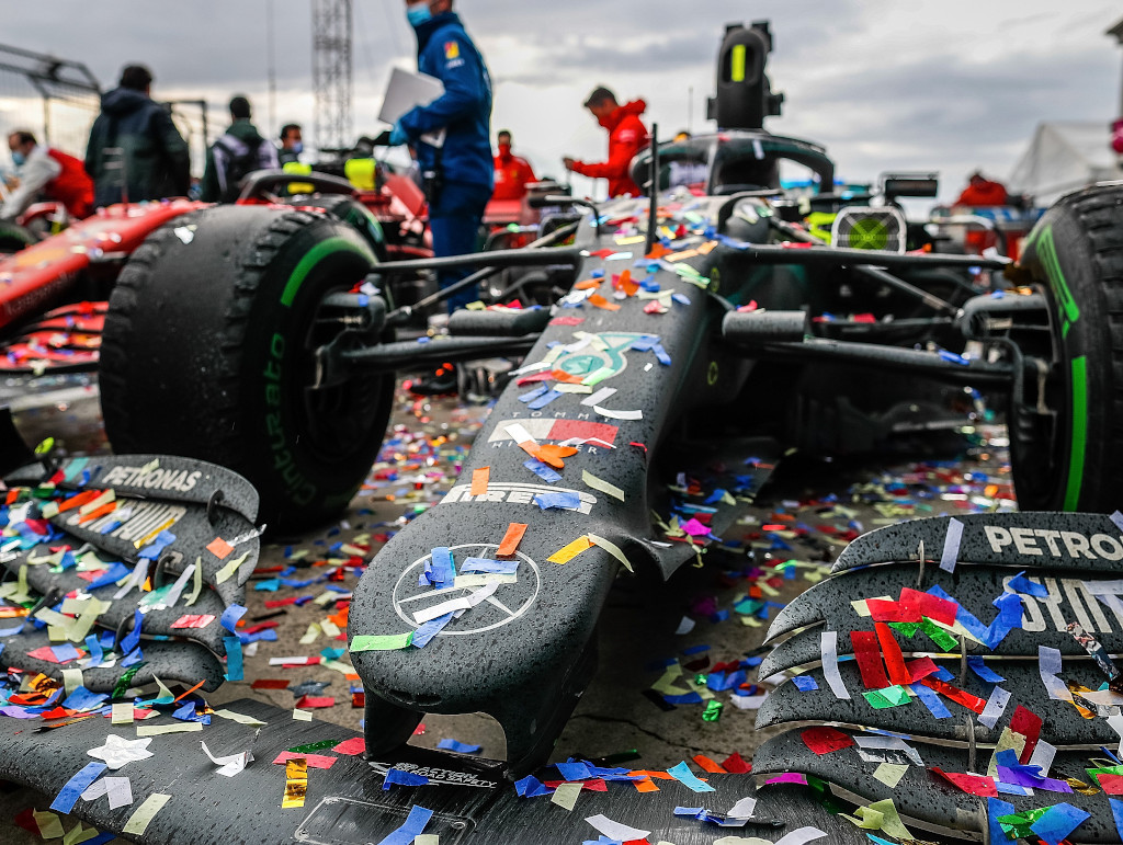 Mercedes W11 celebration