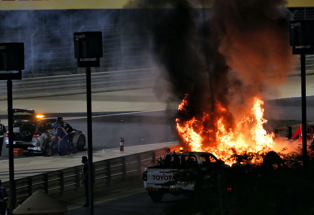 Romain Grosjean survives horrific fiery crash in Bahrain | F1 News by  PlanetF1