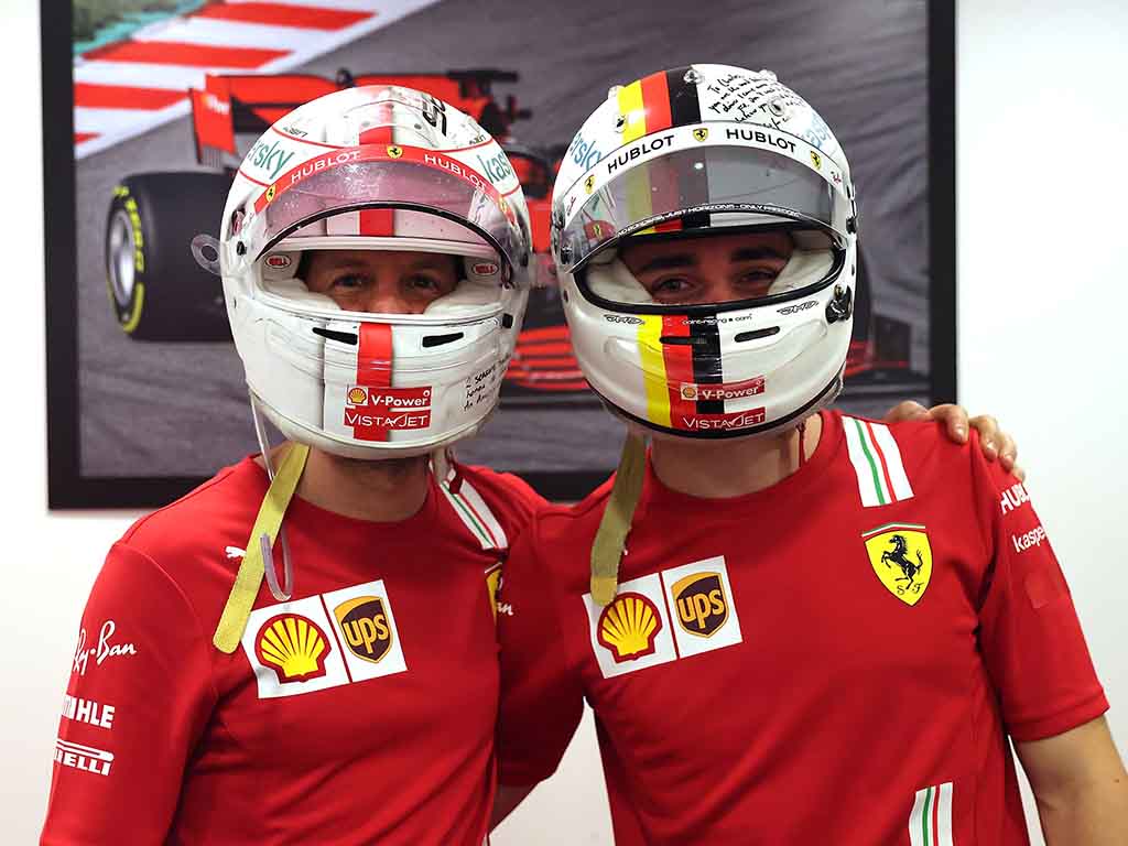 Ferrari Cap Racing Track White Charles Leclerc 1 Stück Sebastian Vettel 