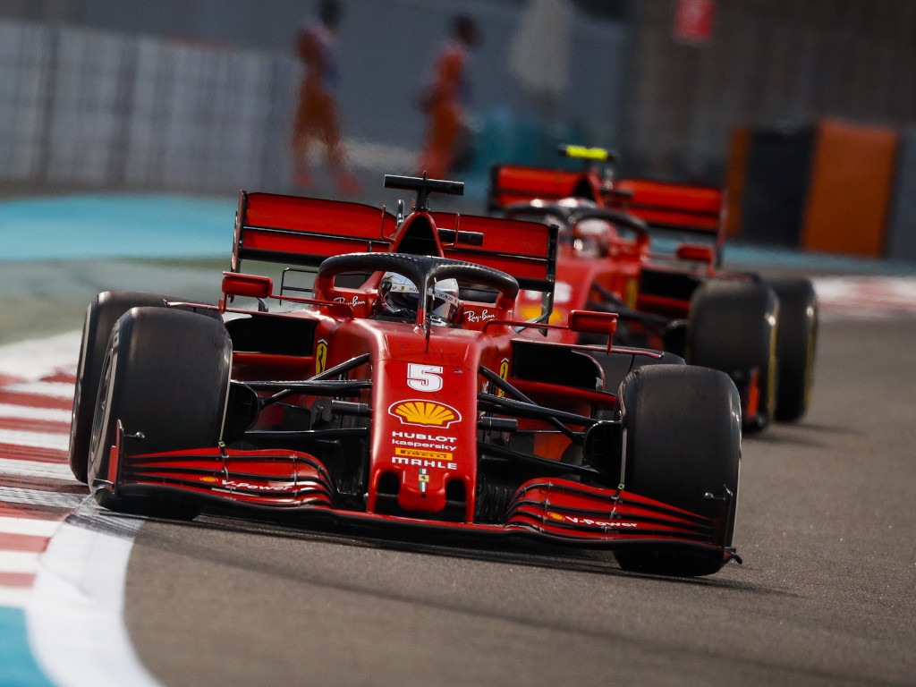 Ferrari Sebastian Vettel leads Charles Leclerc