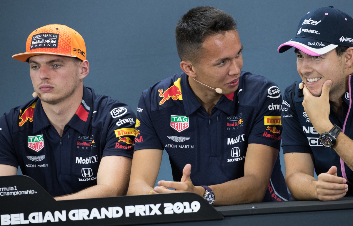 Max Verstappen Alex Albon and Sergio Perez press conference