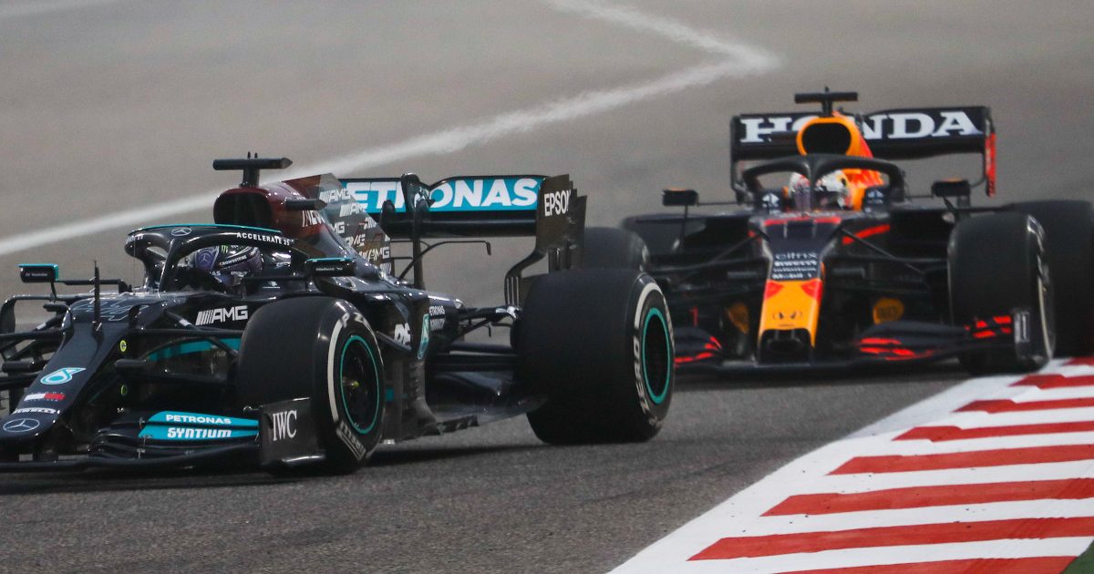 Lewis Hamilton and Max Verstappen 2021 Mercedes Red Bull Bahrain